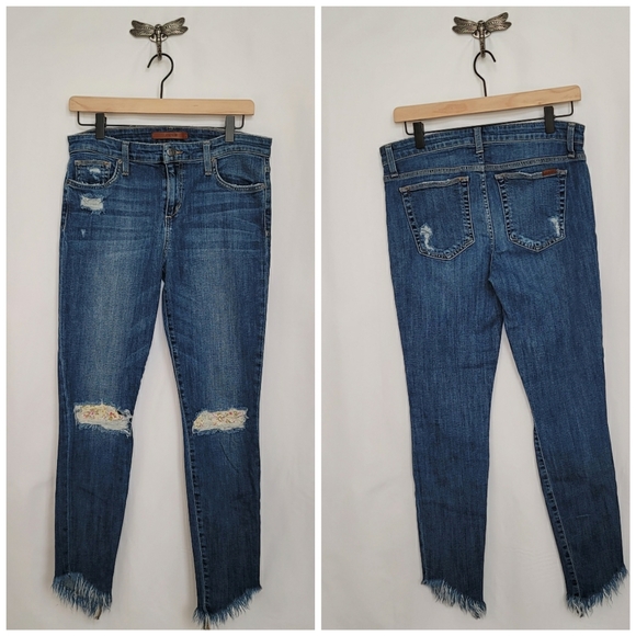 Joe's Jeans Denim - JOE'S DISTRESSED FRAYED CROPPED SKINNY ANKLE JEAN